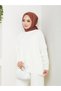Women's Hijab Top and Bottom Set Ribbed Stand Collar Sleeves Button Detail Knitwear Set Camel - 7
