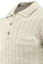 Men's Polo Neck Stone Sweater with Pockets Pattern Steel Knit Classic Fit - 5203F - 3