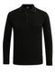 Men's Polo Neck Black Sweater Knitwear with Pockets Steel Knit Classic Fit - 5200F