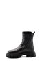 Black Floater Genuine Leather with Fur Inside Zippered Rubber Sole Women's Boots Tg097101126162294 - 3