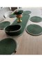 Green/Cream Jute, Wicker American Tableware, 6 Plates 1 Runner, 1 Bread Basket, Plate Mat, Plate Set - 3
