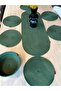 Jute, Wicker Color American Service, 6Supla 1 Runner, 1 Bread Basket, Plate Mat, Supla Set - 3
