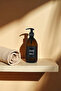 Bathroom Organizer Set with Wooden Stand, Black Label Shower Gel Bottle - 6