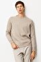 Men's Crew Neck Hair Braided Sweater Mink