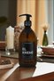 Amber Glass Bottle 500ml Daily Life Collection Hand Cream Bottle with Pump Head Black Label - 8