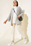 Women's Gray Batwing Sleeve Oversize Knit Cardigan - 4