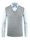 Men's V-Neck Gray Sweater Knitwear Solid Color Steel Knit Classic Fit - 5200H