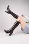 Women's Crocodile Brown Classic Heel Boots - 2