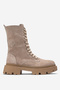 Women's Thick Sole Boots Real Nubuck Leather Zy 1558 Suede Mink
