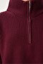 Women's Oversize Zippered Crop Knitwear Sweater Daily Use Seasonal - 2