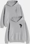 Women/Men Couple/Friends Matching Set Printed Oversized Hooded Kangaroo Pocket Winter Hoodie Sweatshirt