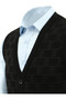 Men's Buttoned Navy Blue Vest with Pockets, Crinkled Steel Knit, Classic Fit - 5215L - 2