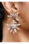 Evening Dress Zircon Stone Flower Earrings 6 cm - 3