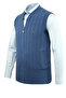 Men's Zippered Knitwear Blue Vest Steel Knit Patterned Classic Fit with Pockets - 5209J - 2