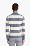 Standard Fit Polo Neck Buttoned Color Block Knit Sweater (25 Wn) - 6