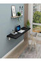 Wall-Mounted Folding Table & Desk – Black Finish 60x30 cm Space-Saving Design