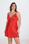 Premium Plus Size Satin Lace Embroidered Red 2-Piece Nightgown and Robe Set Bigsize - 2