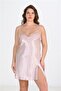 Premium Plus Size Satin Lace Embroidered Powder 2-Piece Nightgown and Robe Set Bigsize - 2