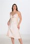 Premium Plus Size Satin Lace Embroidered Ivory Long 2-Piece Nightgown Robe - Ssssss8420-3 - 3