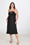 Arias Closet Premium Plus Size Satin Lace Embroidered Black 2-Piece Nightgown Robe Set Bigsize - 3