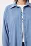 Oversize Crinkle Knitted Shirt Lub0246 Indigo Blue - 3