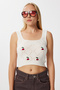 Cherry Embroidered Blouse Cardigan Knitwear Set Lmt0042 Ecru - 4
