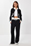 Contrast Color Modal Bottom Top Set Lkh0006 Black Ecru - 2
