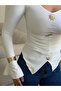Accessory Blouse with Flared Sleeves - White