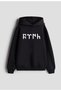 Turkish Bozkurt Göktürkçe Writing Printed Women Men Kids Black Hooded Sweatshirt Hoodie