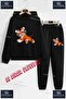 Children's Unisex Printed Hoodie and Sweatpants Set with the Text: "Tiger Drawing Cute"