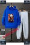 Children's Unisex Printed Hooded Tracksuit Set with the Words "Panda Ninja Kilicli"