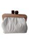 Wooden Scholarship Beige Quilted Patterned Chain Strap Women's Hand Shoulder Bag Clutch