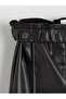 Lcw kids black elastic waist Leather-Look girls' pants - 2