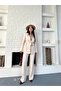 Women's Tie-Up Belted Shawl Collar Blazer Jacket Flared Leg Stretchy Pants Suit - 4