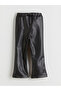 Lcw kids black elastic waist Leather-Look girls' pants - 3