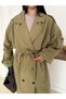 Long Draped Belted Oversize Trench Coat - 8