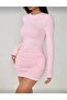 Women's Knitted Fabric Stretchy Mini Dress - 3