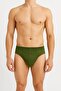 3 Pieces 100% Cotton Khaki Green Men's Briefs – Breathable, Comfortable Fit - 2