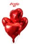 Set of 4 Red Heart Foil Balloons Birthday Party Decoration