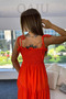 Women's Adjustable Strap Cotton Fabric Gipeli Long Dress - 3