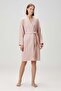 Honeycomb Textured Cotton Bathrobe Pink