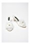 Women's Ecru Feathered Stone Heeled Bridal Dowry House Slippers Q2G1K5Ck - 2