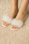 Women's Pearl Feather Heelless Lelin Dowry House Slippers Q1L8K0Ck