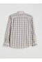 Regular Fit Long Sleeve Plaid Dobby Men's Shirt - 6