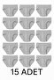15 Pieces of Cotton Gray Men's Briefs – Breathable, Comfortable Fit