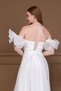 Organza Tulle Back Detail Midi Dress - White - 6