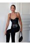 Women's Rope Strap Faux Leather Crop Bustier - 5