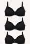 Padded Underwire Bow Black Bra Set of 3 – Stylish and Comfortable - 4