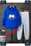 Children's Unisex Special Printed Hooded Tracksuit Set with Patterned Eyes and Face (4 Pieces)