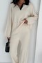 Basic Polo Neck Half Placket Buttoned Knitwear Bottom-Top Set Aw25Au0013 - 3